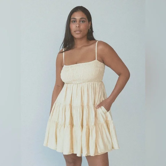 knee length dresses for ladies BRISA MINI DRESS WHITE